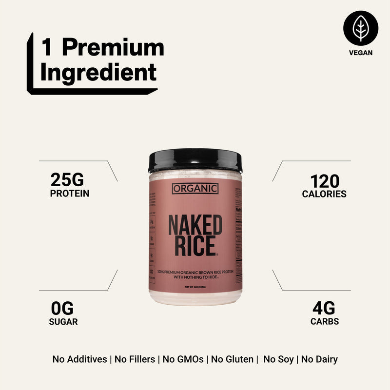 Organic Brown Rice Protein Powder 1lb - Unflavored 1LB