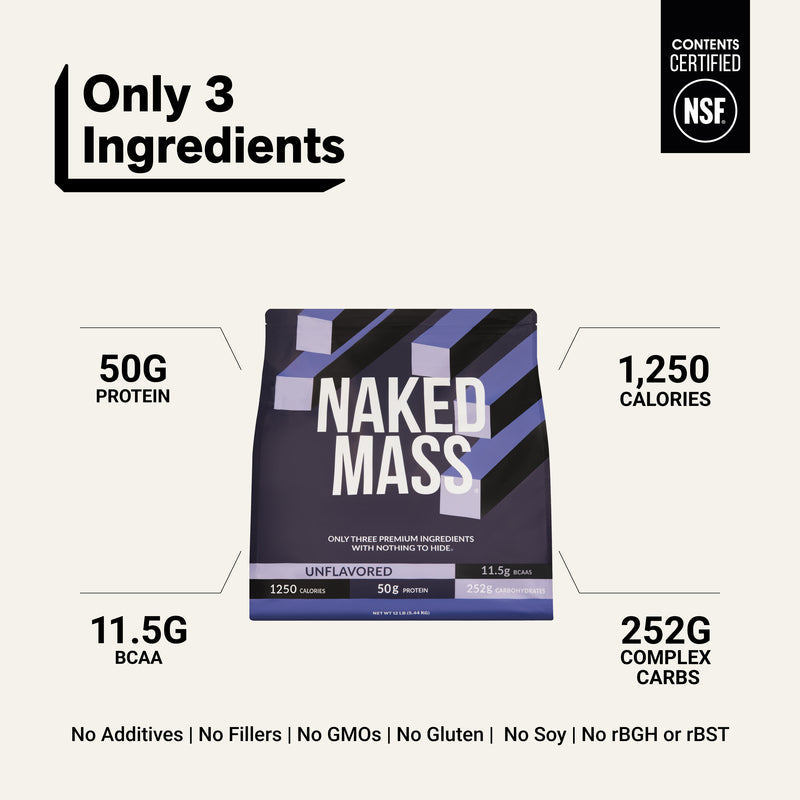 Mass Gainer Protein Supplement - Unflavored 12LB