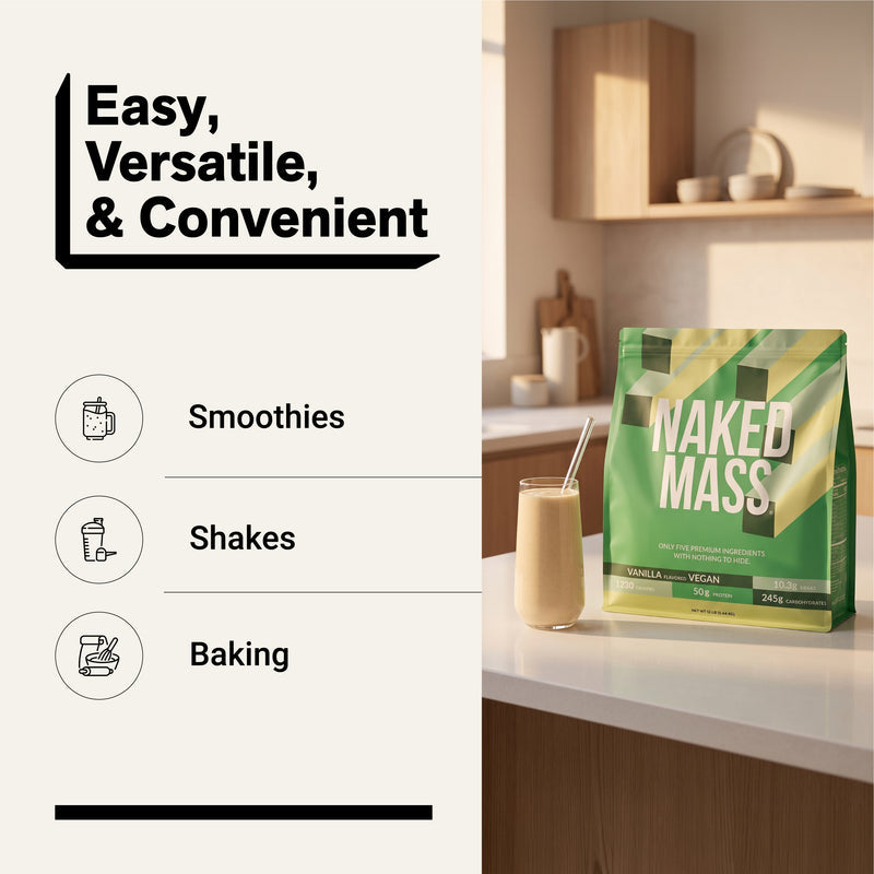 Vanilla Vegan Mass Gainer Supplement - Vanilla (Vegan) 12LB