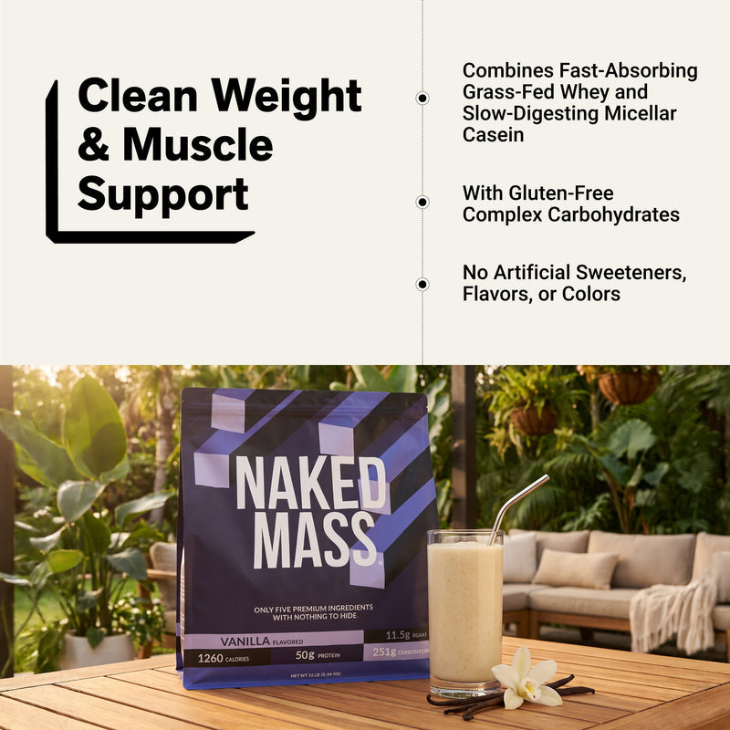 Vanilla Mass Gainer Protein Supplement - Vanilla 12LB
