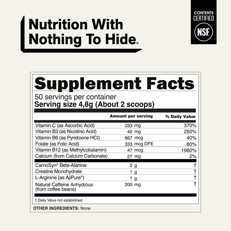 Pre Workout Supplement - Unflavored