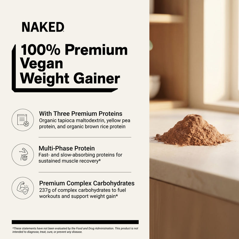 Chocolate Vegan Mass Gainer Supplement - Chocolate (Vegan) 12LB
